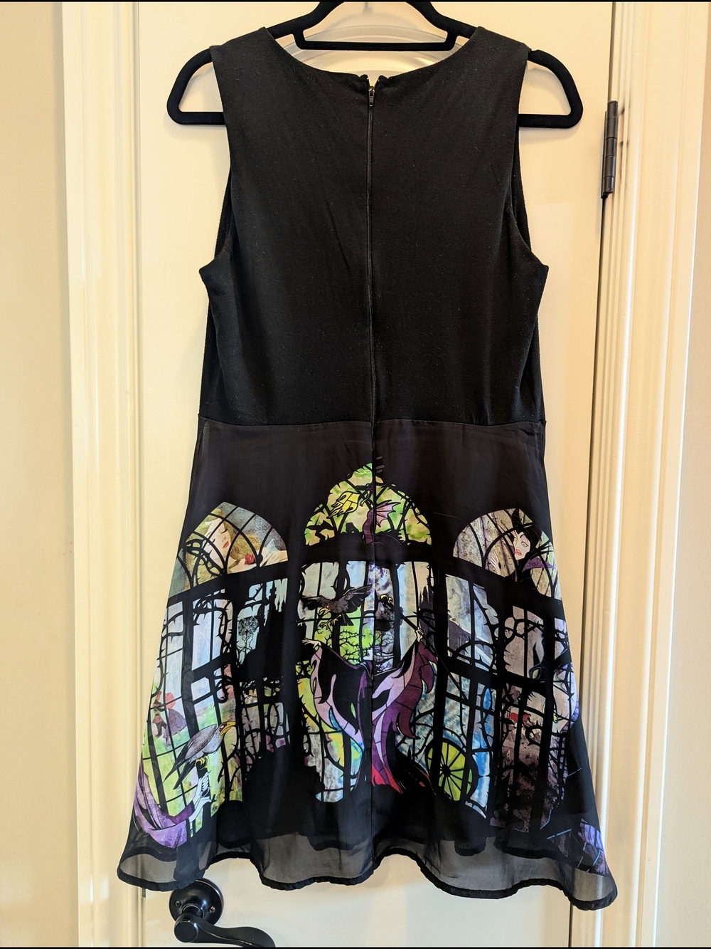Disney Black Maleficent Dress with Multicolor Stained-Glass Skirt, Rare - Picture 2 of 3